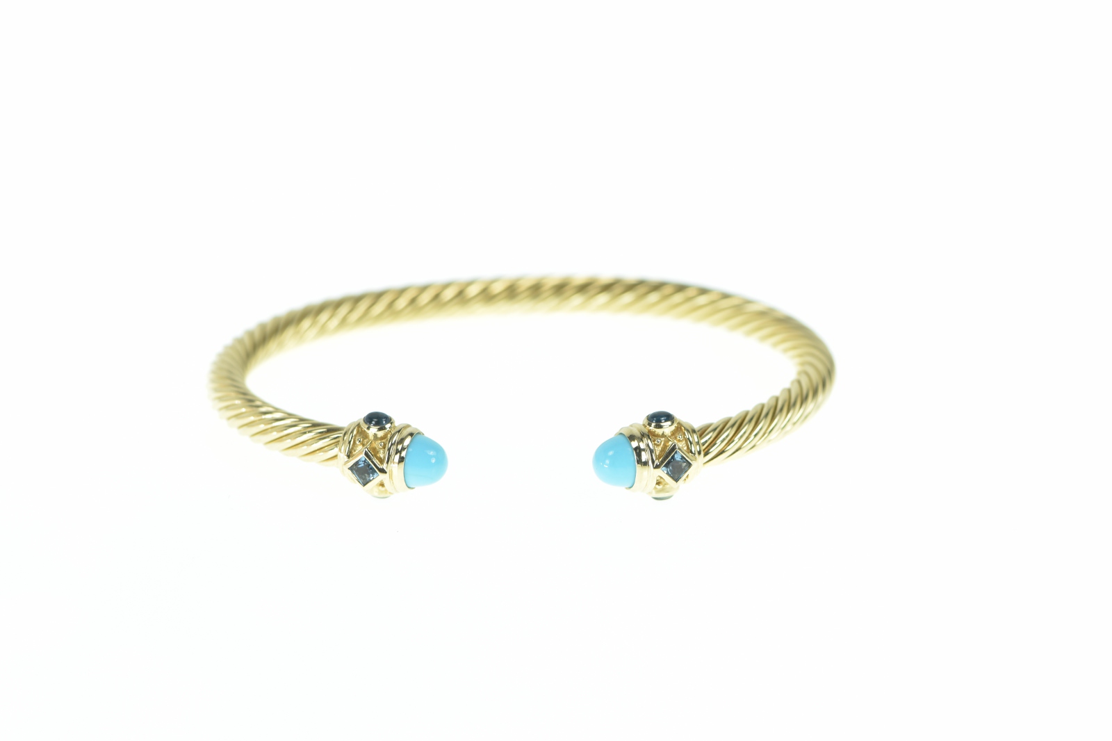 18K David Yurman Renaissance Designer Cuff Yellow Gold Bracelet 7"