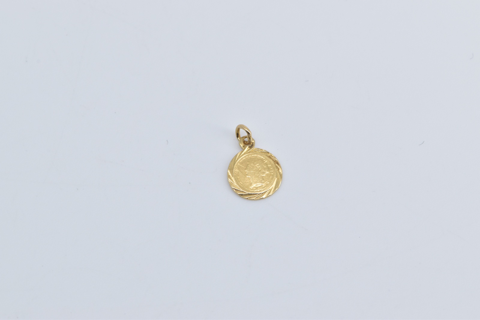 18K Eagle Face Tribute Coin Fashion Yellow Gold Charm/Pendant