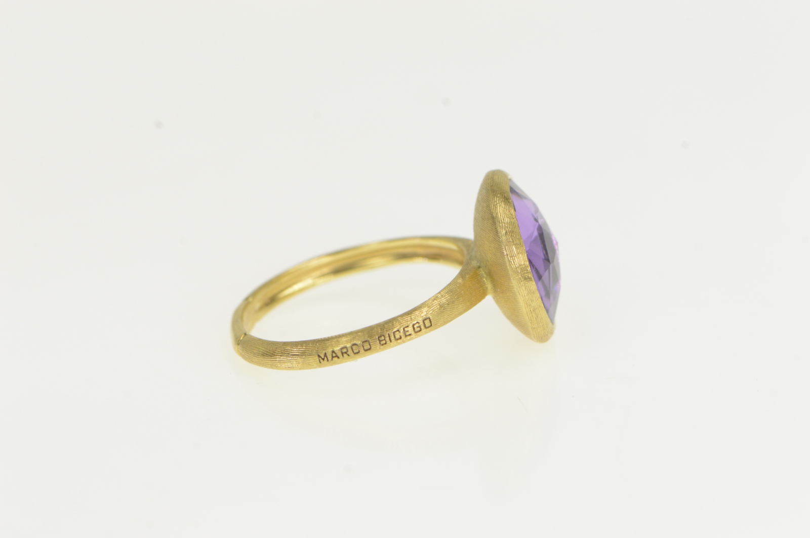 18k Marco Bicego Jaipur Amethyst Stackable Yellow Gold Ring Size 5 5