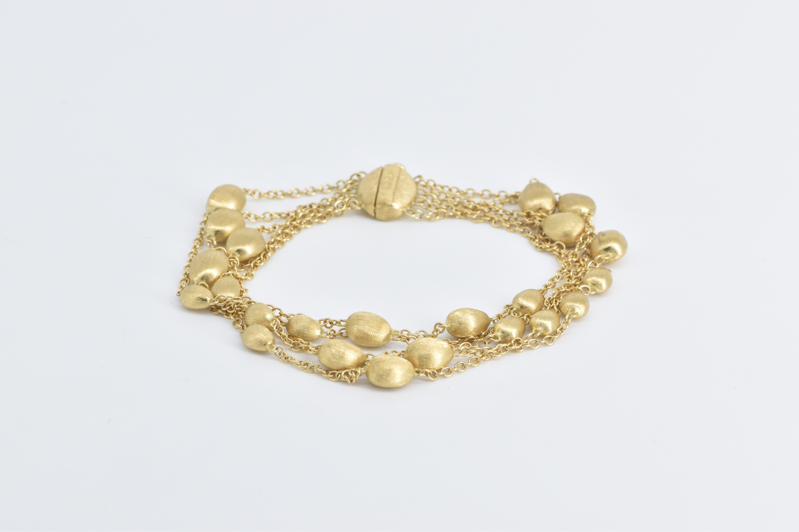 18K Marco Bicego Jaipur Layered Chain Designer Yellow Gold Bracelet 6.75"
