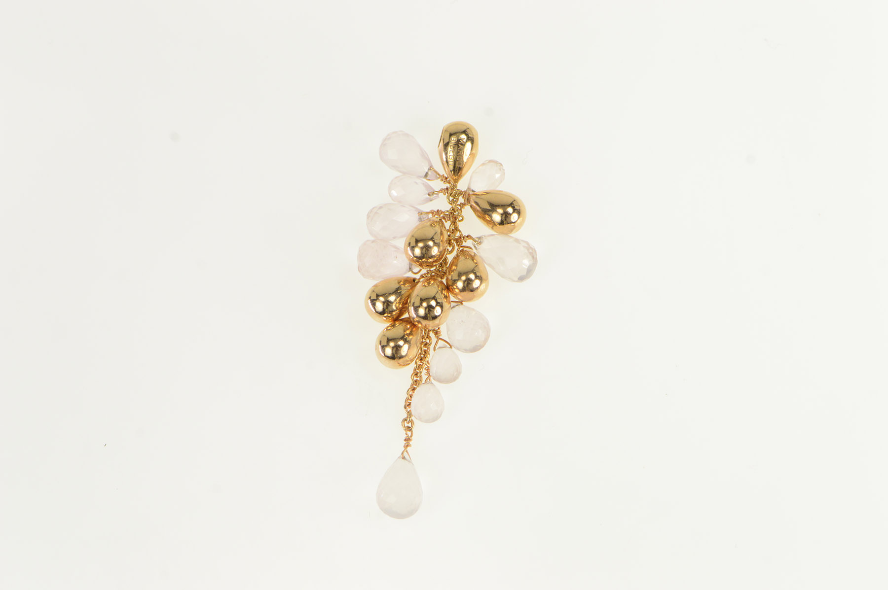 18K Marco Bicego Rose Quartz Tassel Drop Yellow Gold Pendant