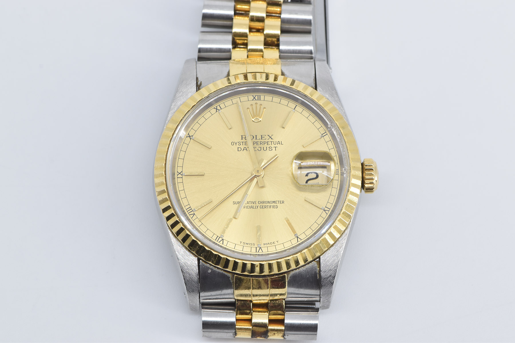 18K Stainless Rolex Datejust Model 16233 Watch - Men's