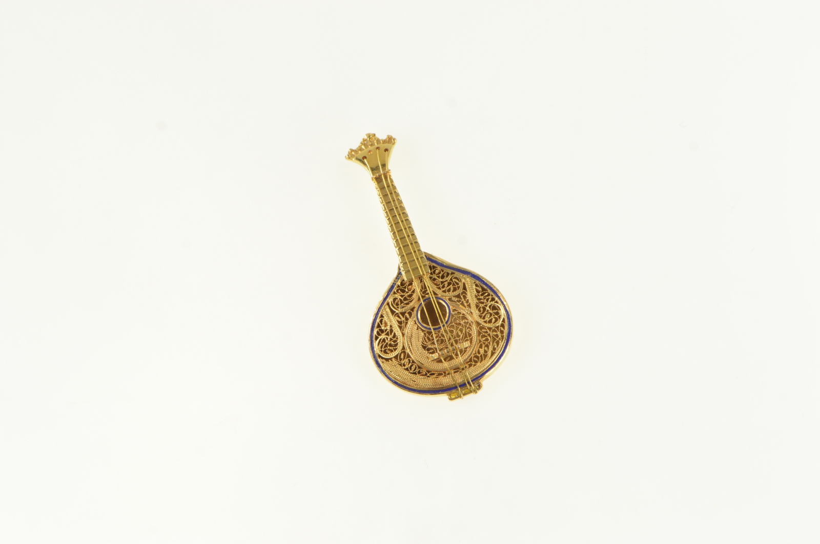 19k 3D Filigree Portuguese Fado Guitar Charm/Pendant