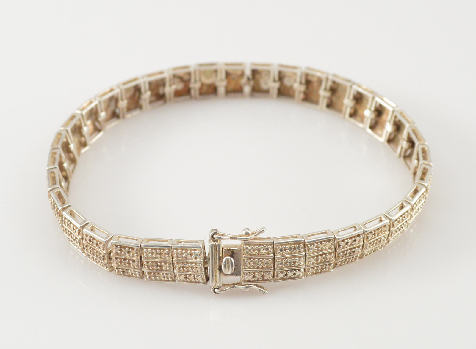 21.2g Solid Silver Vintage Style Fancy Box Link with Open Box Clasp 8