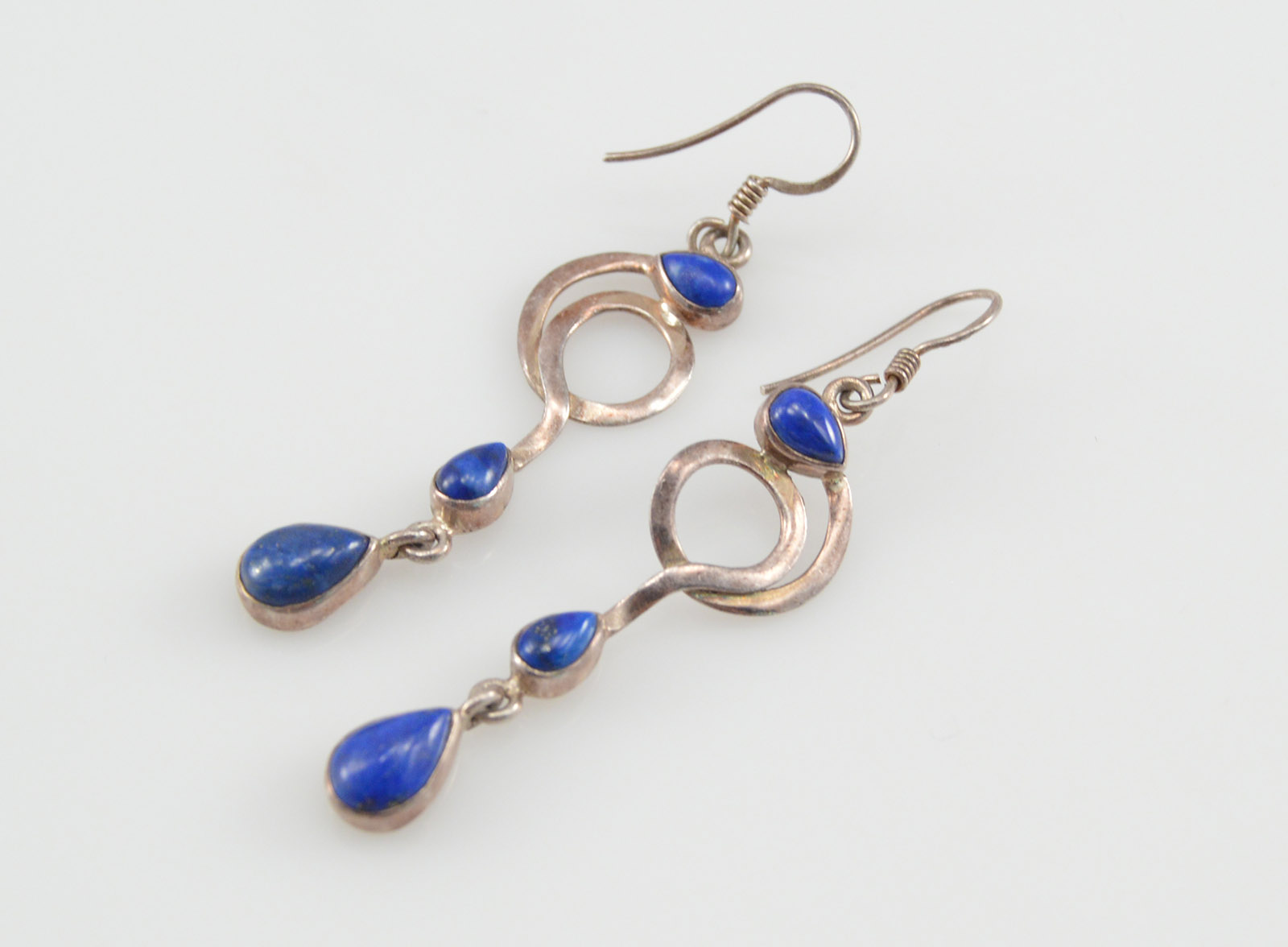 •LAPIS LAZULI - PORTAL• silver bezel set stud earrings