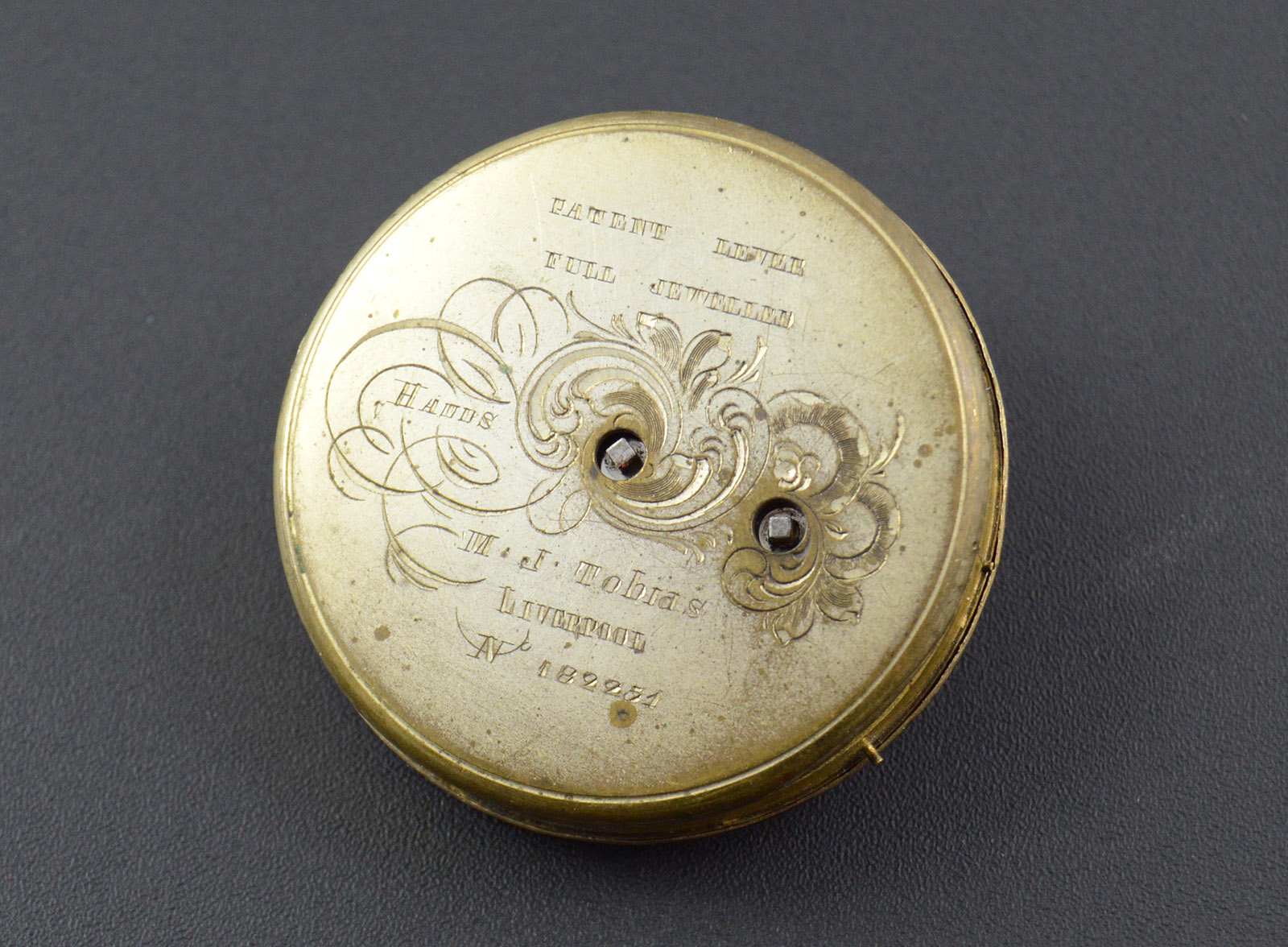 63g VINTAGE M.J. Tobias Liverpool 47.8 mm Face Pocket Watch Movement