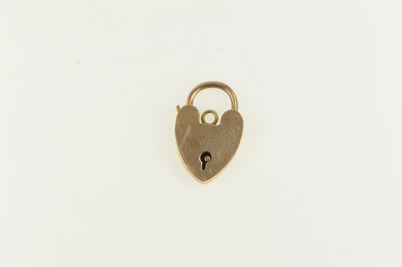 9K 3D Articulated Heart Padlock Loyalty Yellow Gold Charm/Pendant
