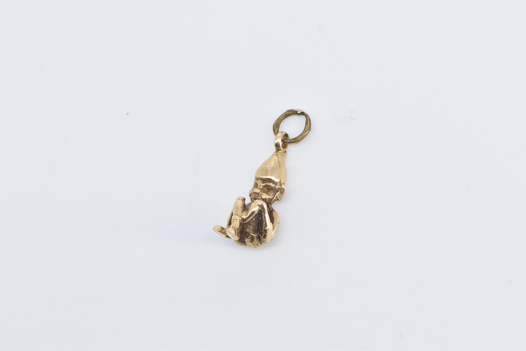 9K 3D Elf Vintage Holiday Tradition Christmas Yellow Gold Charm/Pendant