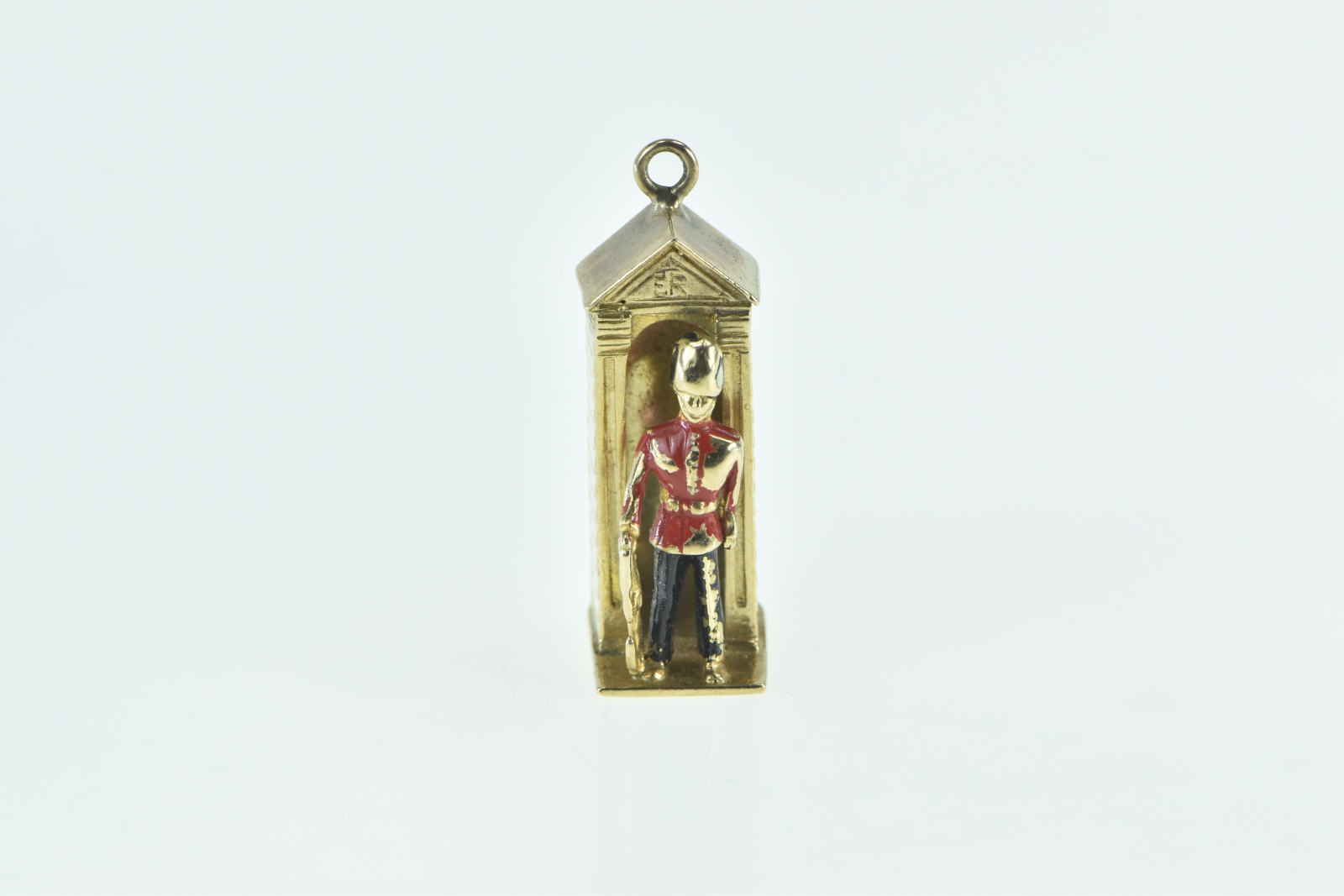9K 3D Enamel London Kings Guard Tower of London Yellow Gold Charm/Pendant