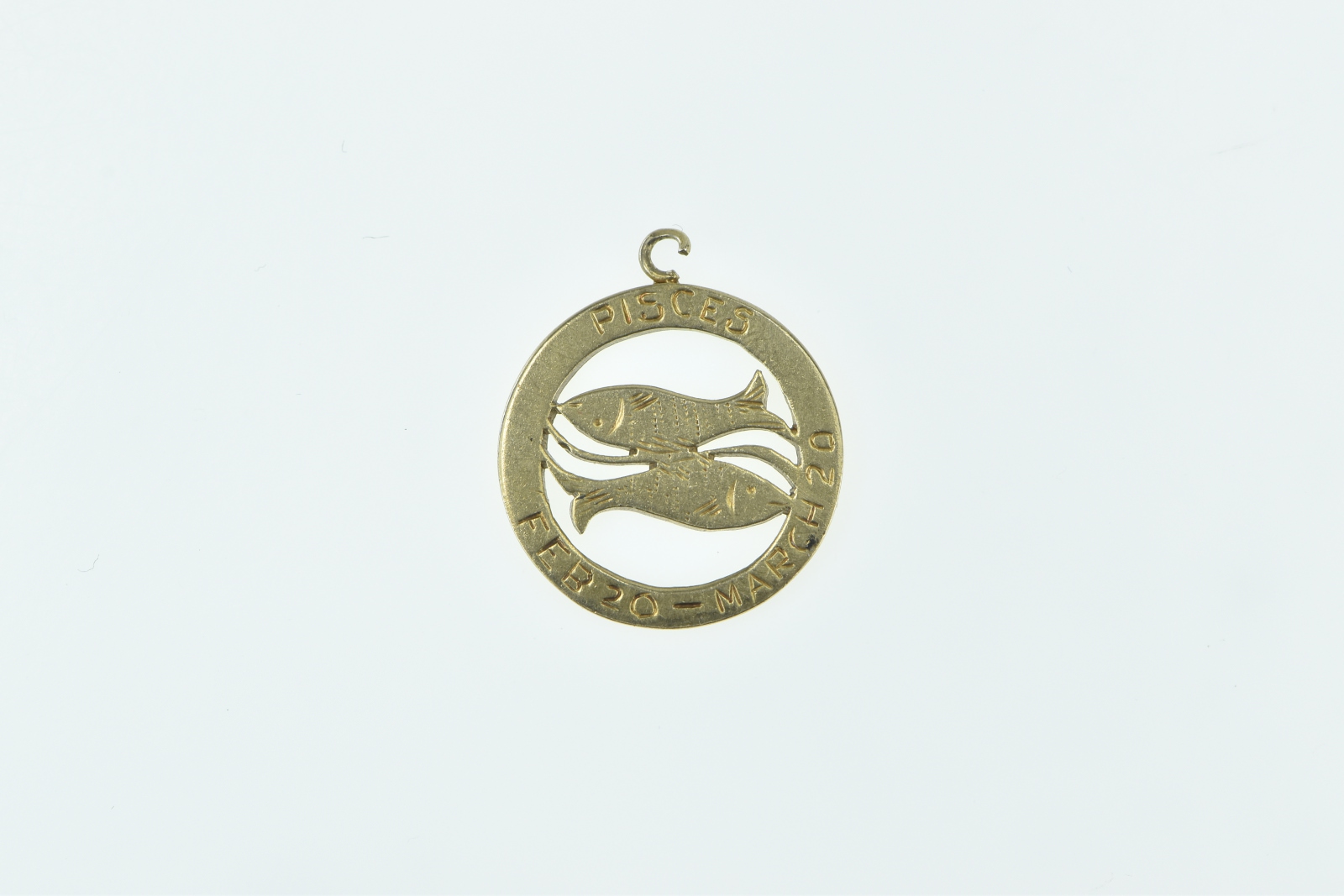 9K Pisces Zodiac Sign Astrology Star Symbol Yellow Gold Charm/Pendant