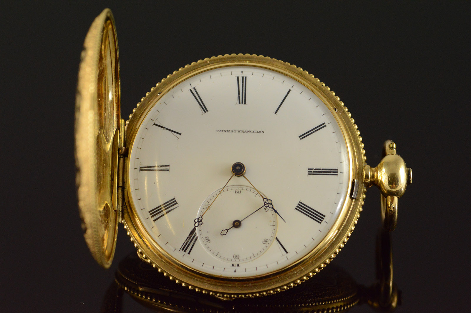 Ernest Francillon of Longines 1800s Key Wind Beautiful Enamel Pocket