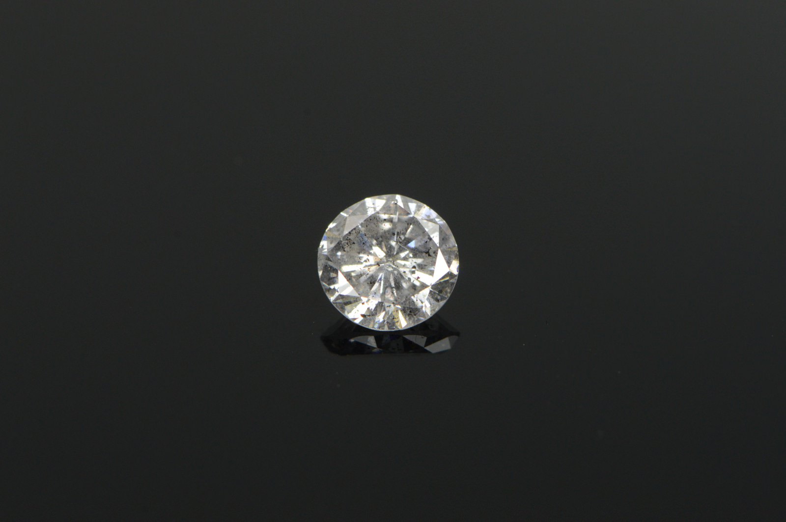 GIA 1.01 Ct Round Brilliant Cut Salt & Pepper Natural Faint Grey I2 Clarity Diamond