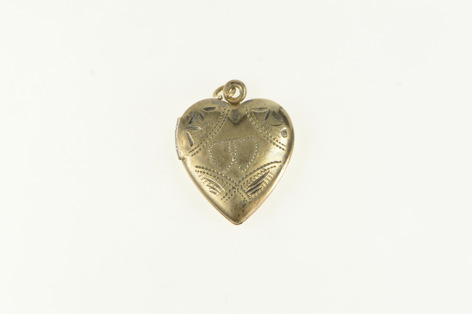 Gold Filled 1950's Engraved Heart Photo Locket Pendant