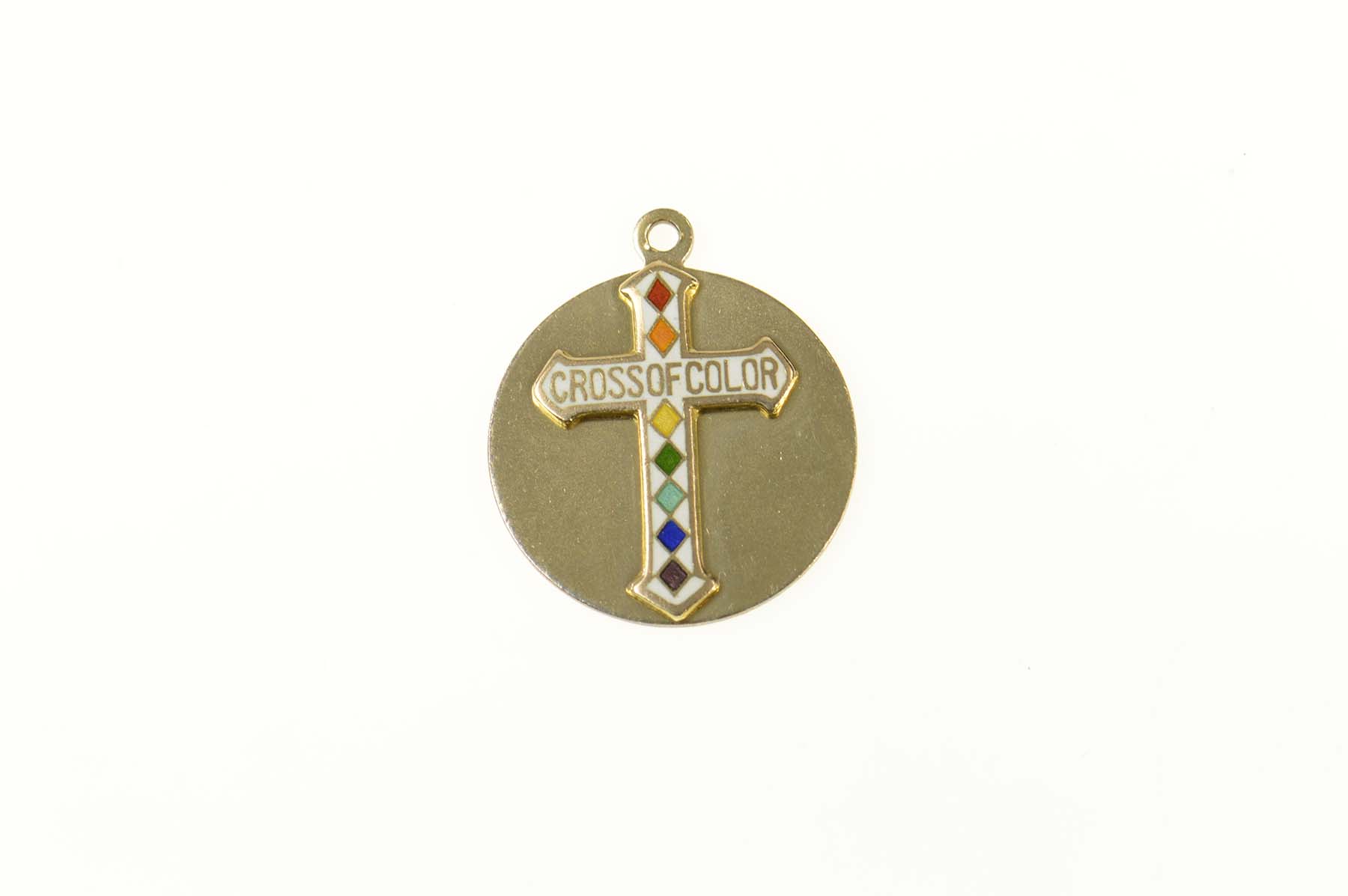 Gold Filled Cross of Color Order of Rainbow Service Charm/Pendant
