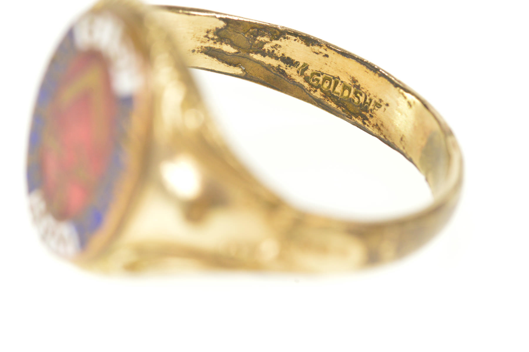 Gold Filled Ornate Enamel World War I Veteran Service Ring, Size 10 ...