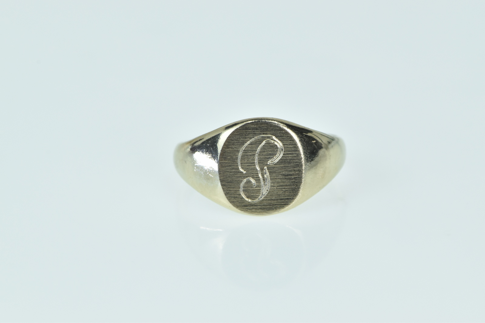 Gold Filled P Cursive Monogram Letter Initial Name Ring, Size 3.75