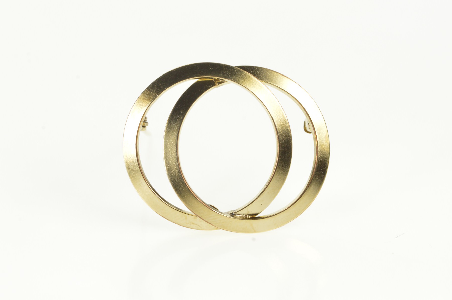 Gold Filled Retro Two Interlocking Circles Statement Pin/Brooch ...