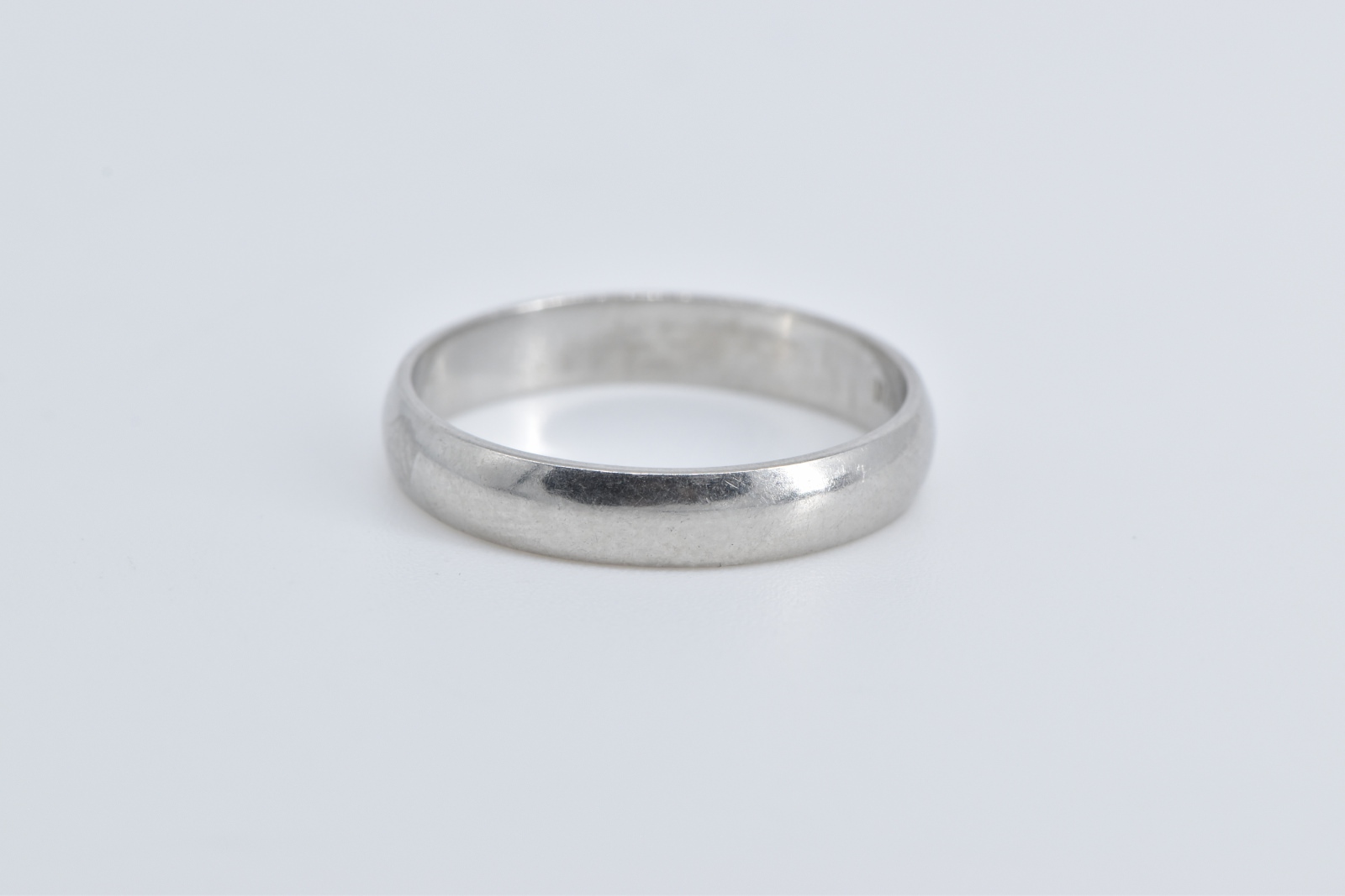 Palladium 3.7mm Rounded Classic Wedding Band Ring, Size 7.5