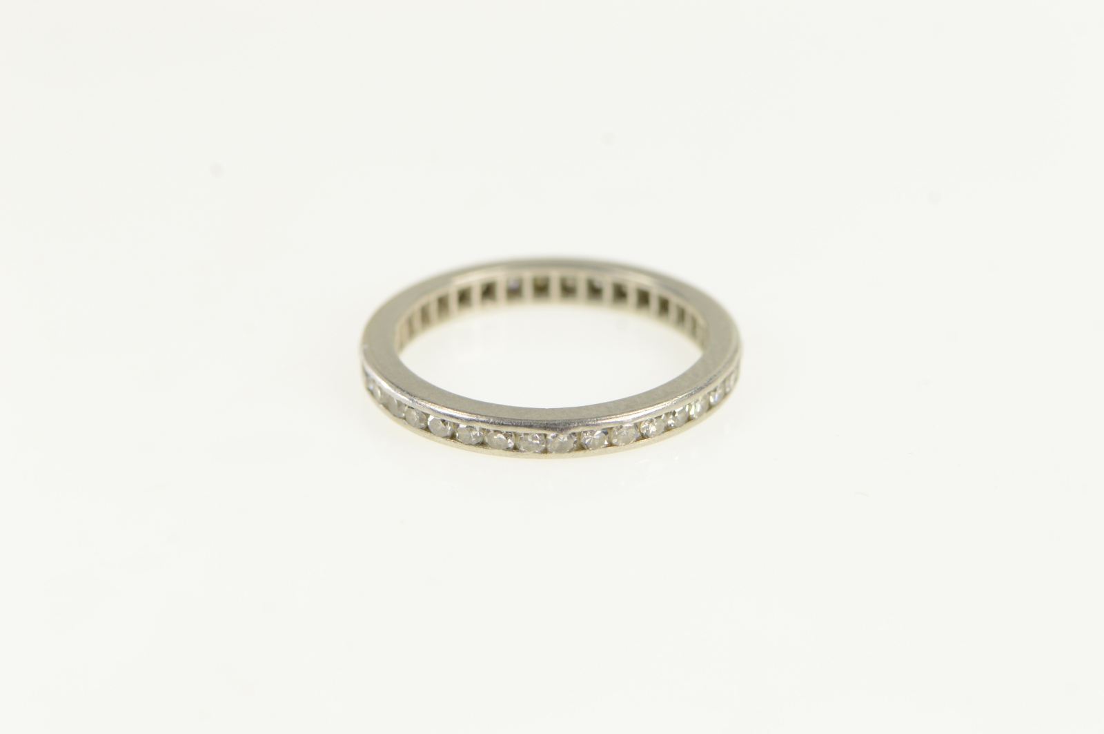 Platinum 0.50 Ctw Diamond Eternity Wedding Band Ring, Size 4.5