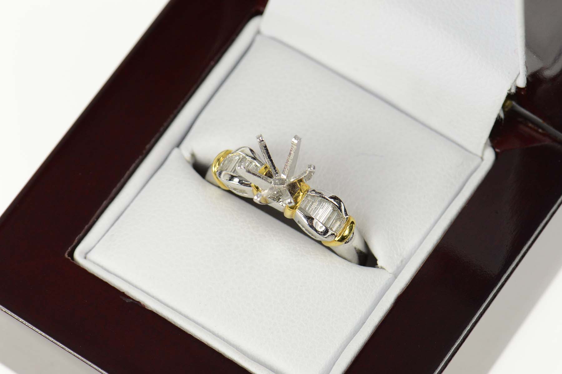 Platinum 0.59 Ctw 6.5 Diamond Engagement Setting Ring, Size 7.5