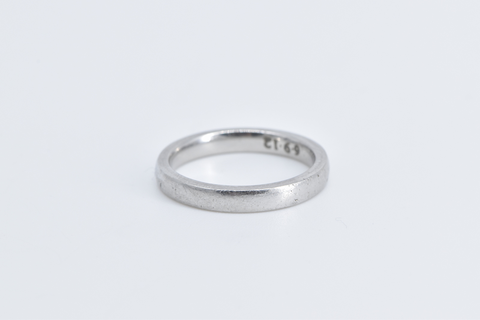 Platinum 3.0mm Classic Simple Wedding Band Ring, Size 6.5