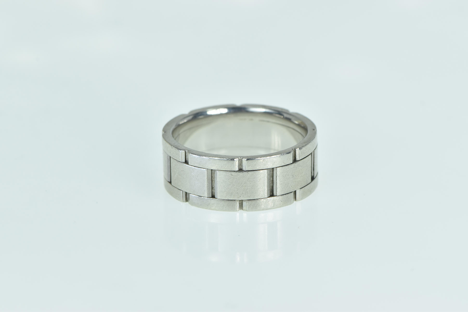 Platinum 8.6mm Watch Band Design Men's Wedding Ring, Size 10