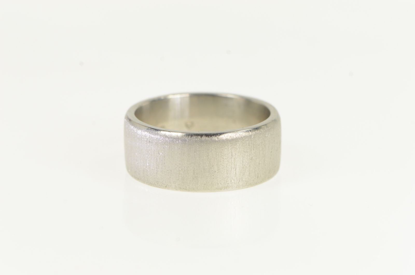 Platinum 9.3mm Men's Textured Wedding Band Ring, Size 10.75