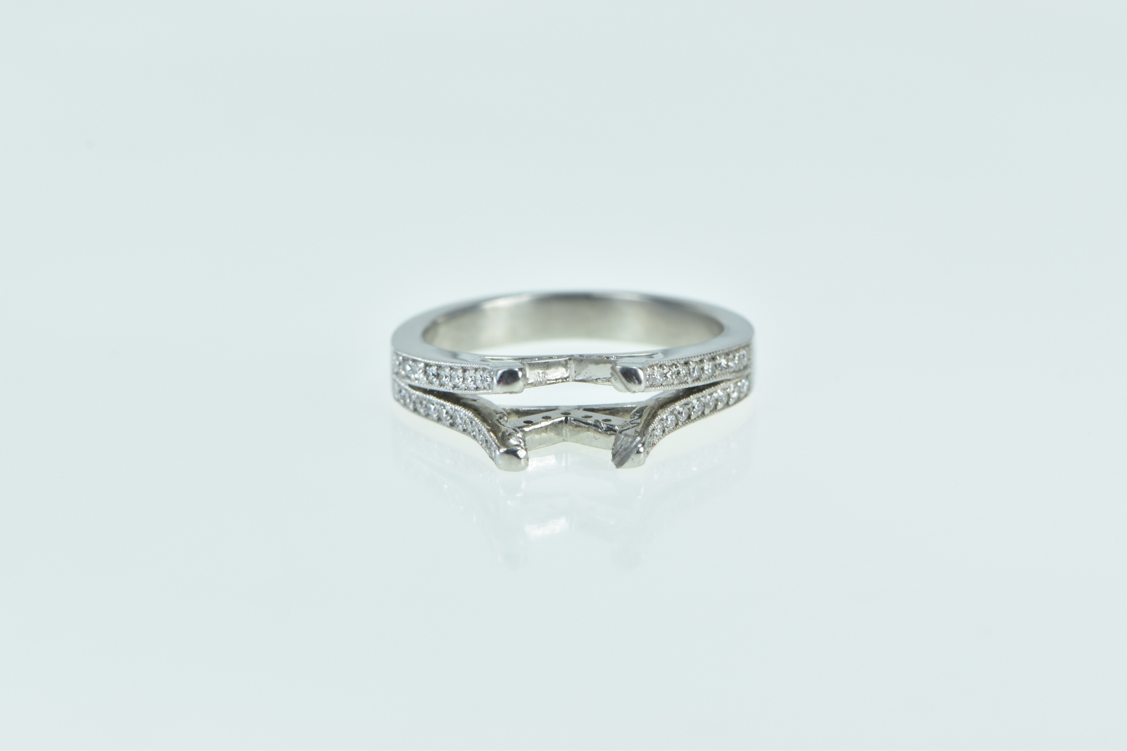 Platinum Simon G Diamond Engagement Setting Ring, Size 6.25