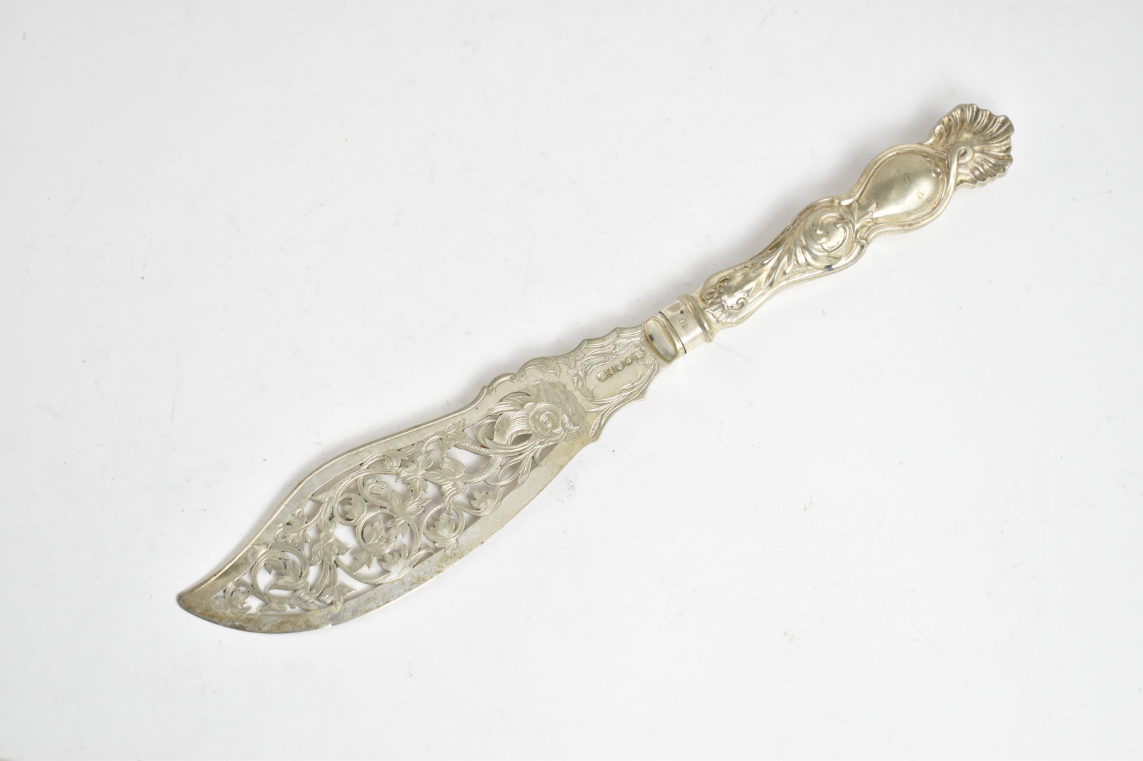 Silver Plated Martin Hall & Co Pierced Fish Serving Knife