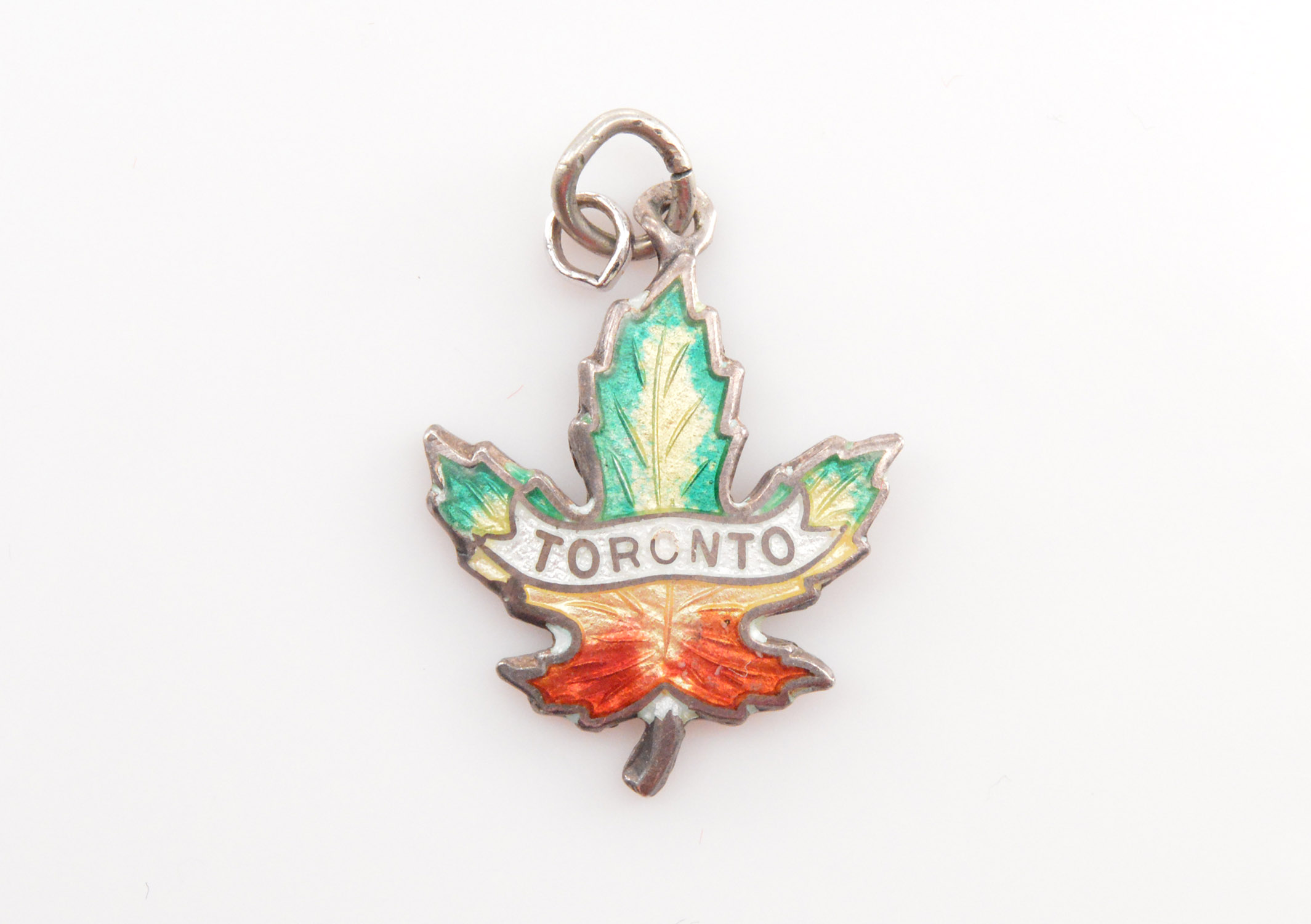 Solid Silver Toronto Canada Rainbow Enamel Maple Leaf Sterling Charm Solid Silver Toronto Canada Rainbow Enamel Maple Leaf Sterling Charm Pendant 1 7g Marked