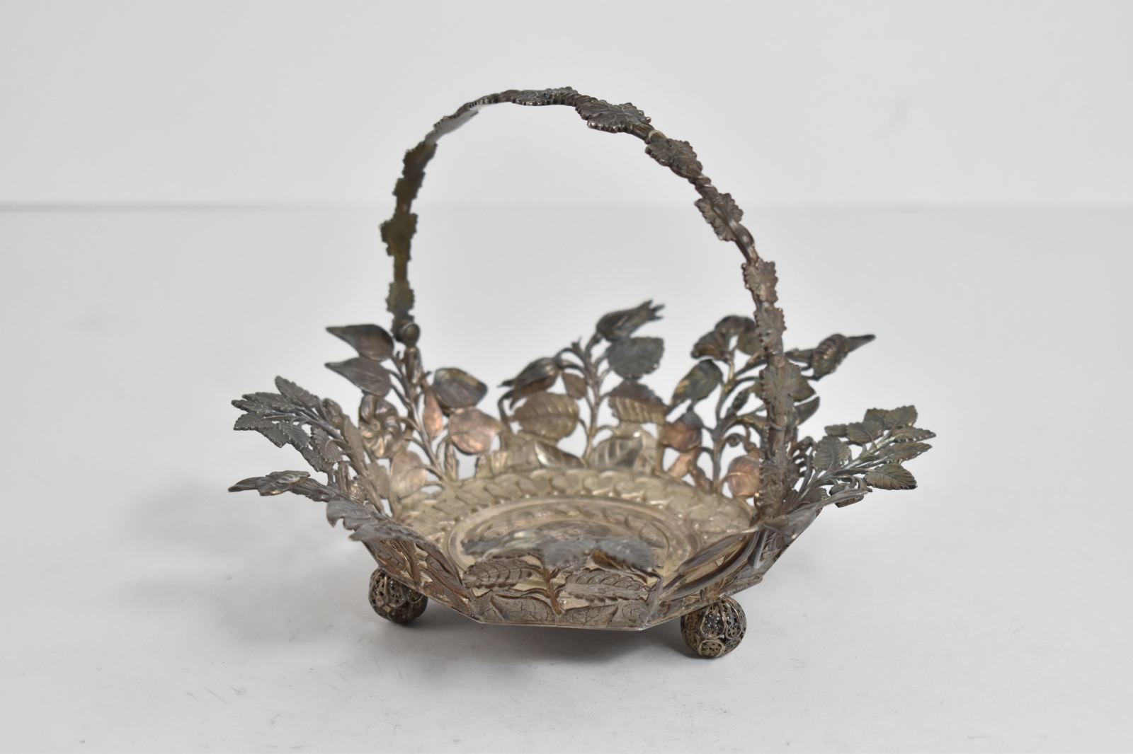 Sterling Silver 1835 Joseph Willmore Ornate Floral Basket