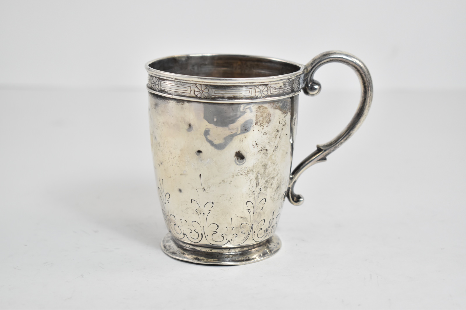 Sterling Silver 1870's Ball Black & Co Ornate Baby Cup