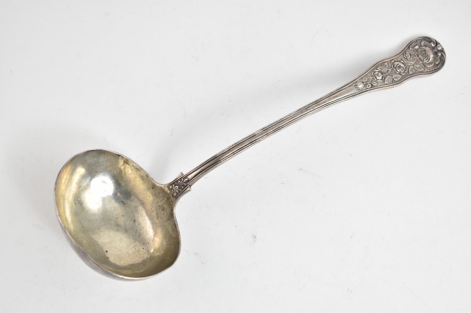 Sterling Silver 1873 H J Lias & Son London Floral Serving Ladle 13"
