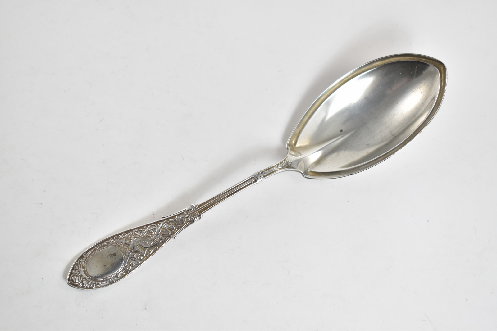 Sterling Silver 1875-1899 William Moir Antique Large Serving Spoon Griffin