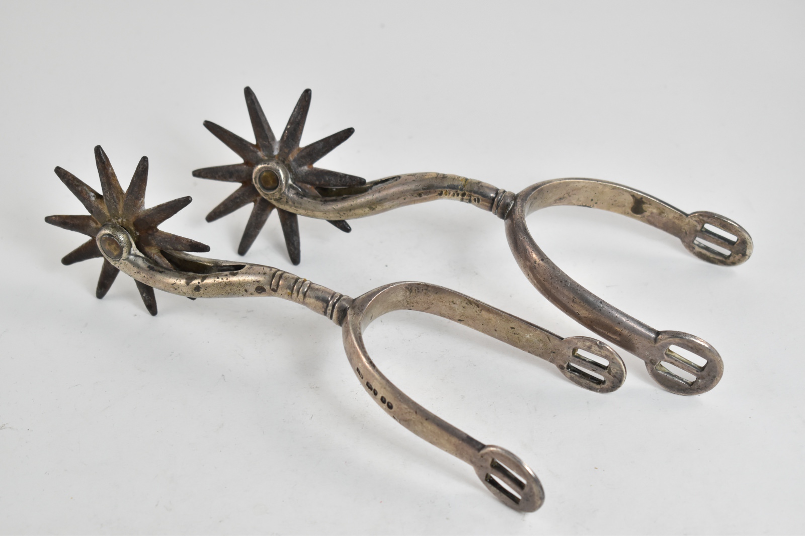 Sterling Silver 1880 Samuel Whitford II Officers Spurs