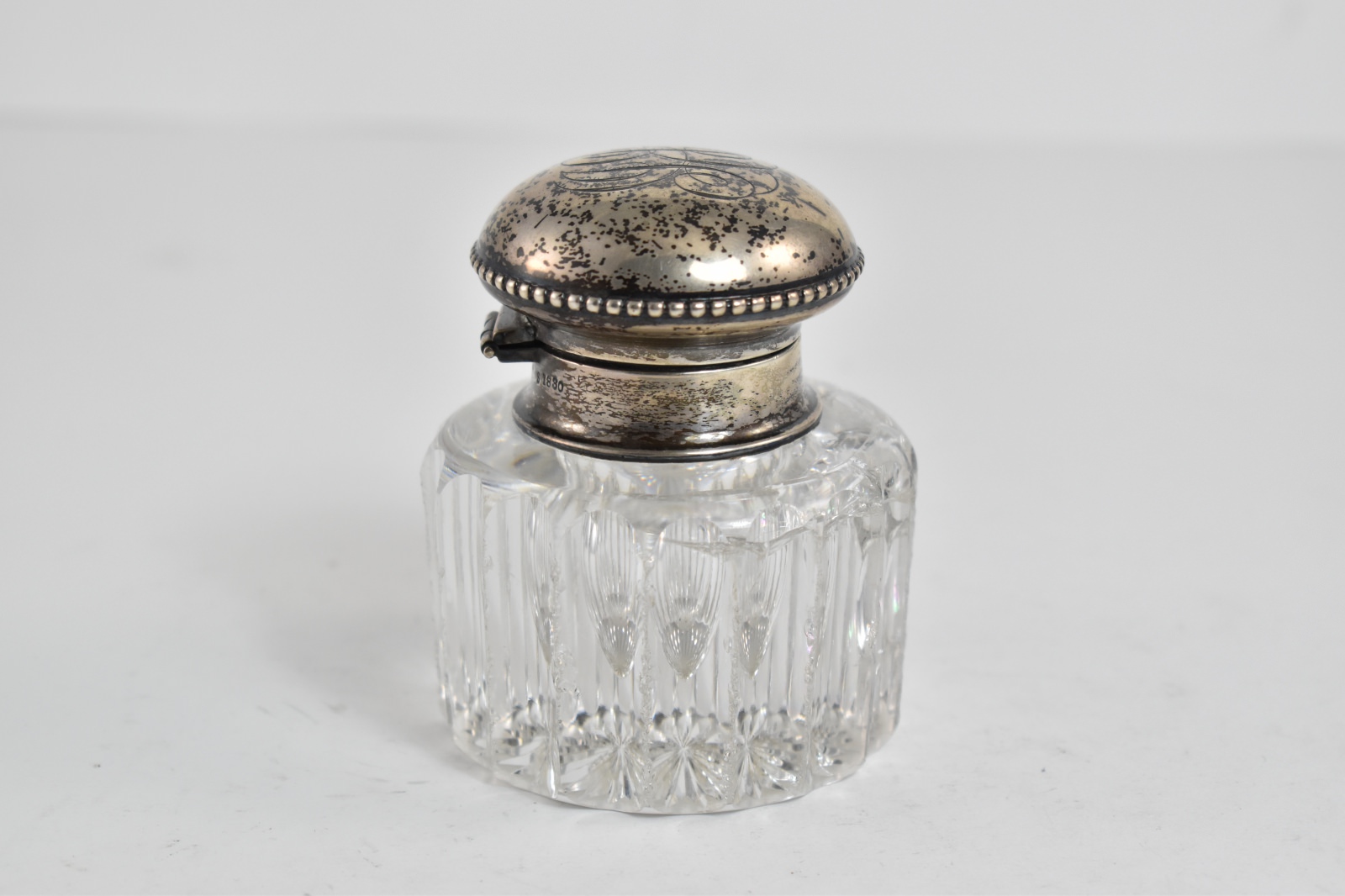 Sterling Silver 1894 Gorham Monogram Lidded Inkwell
