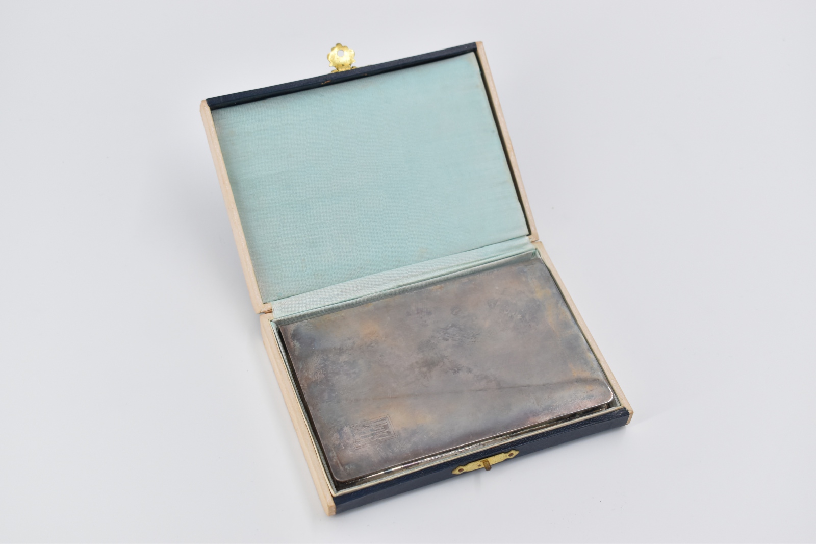 Sterling Silver 1950's Japanese Monogram Cigarette Case