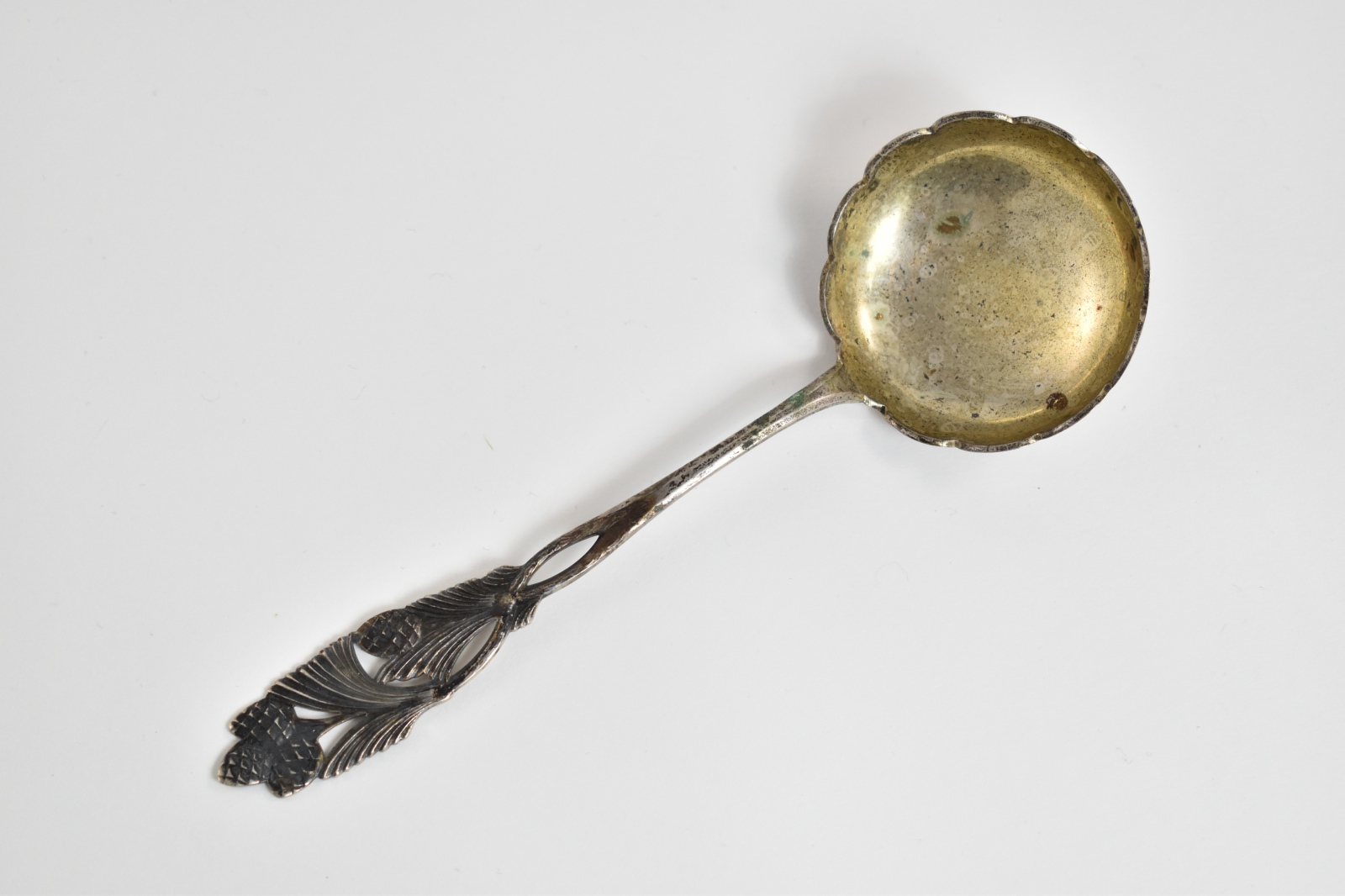 Sterling Silver 1954 Finnish Pine Cone Scalloped Spoon