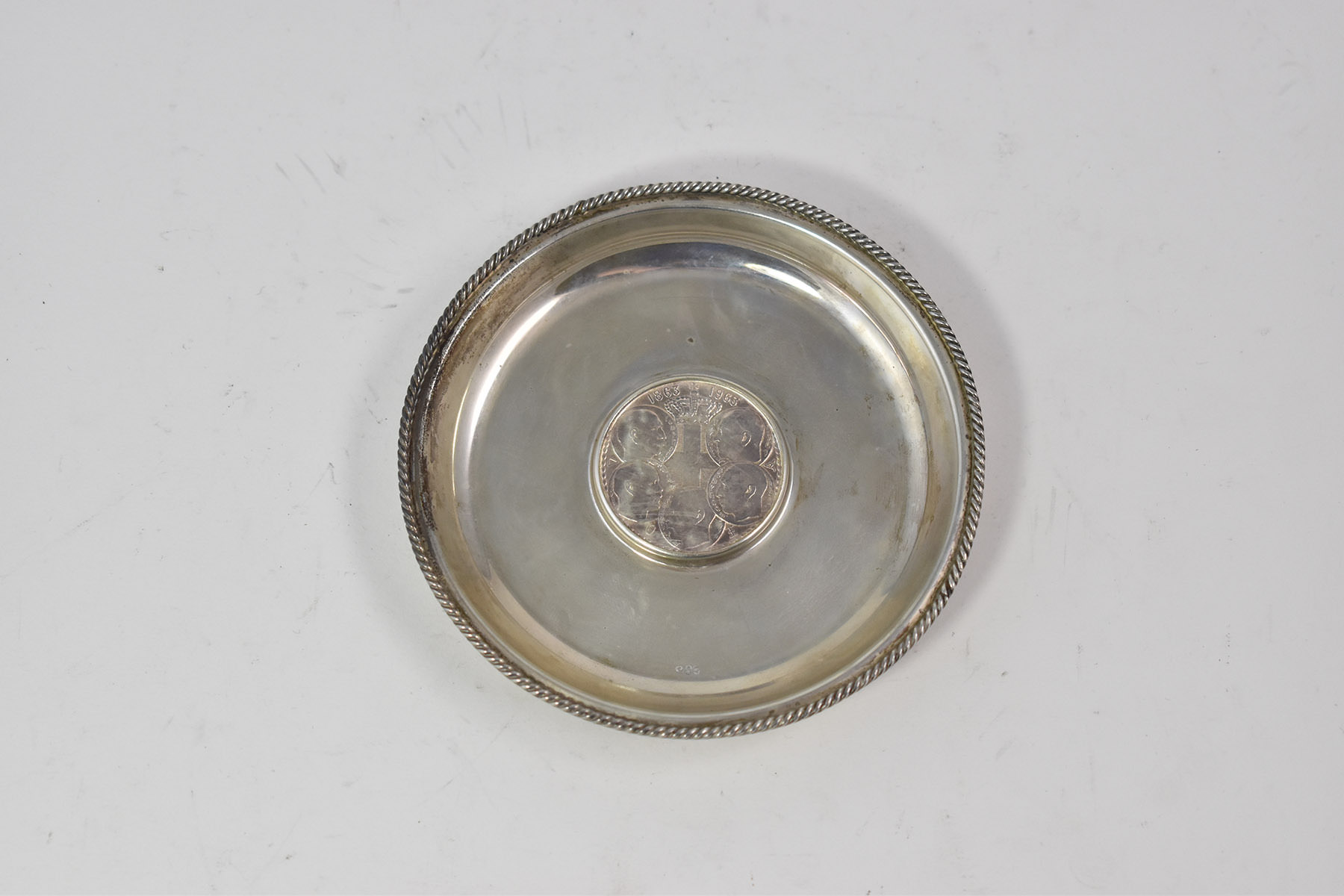 Sterling Silver 1963 Greek 30 Drachmai Coin Ash Tray