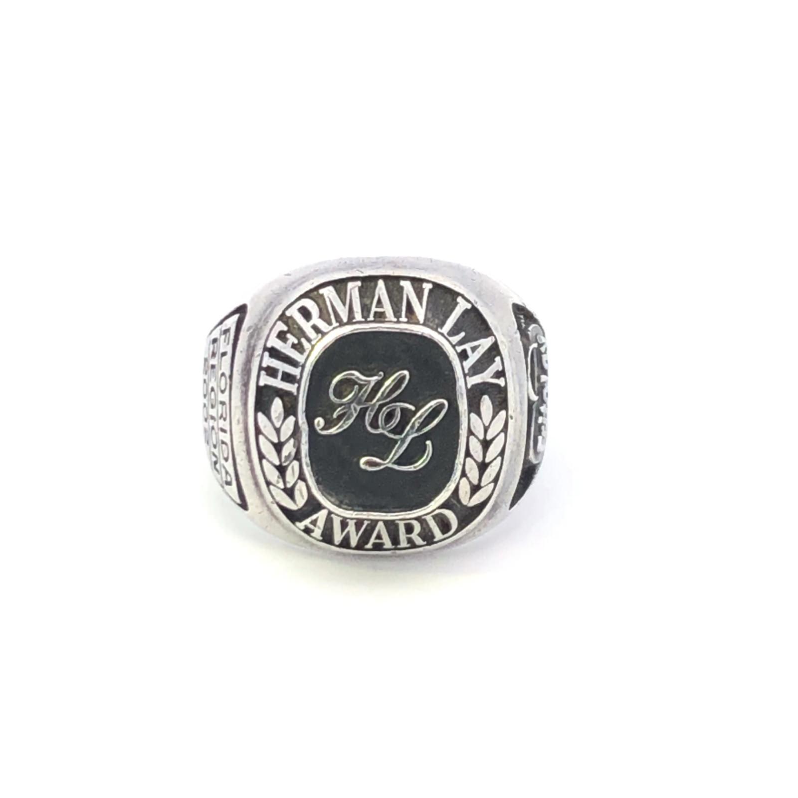 Sterling Silver 2002 Herman Lay Award Florida Lays Chips Ring, Size 12