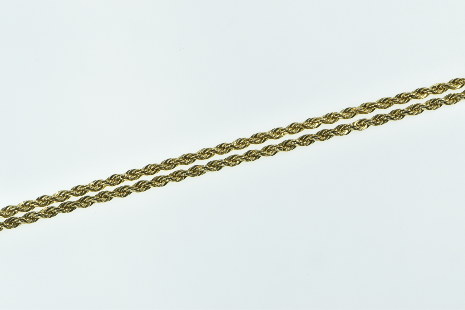 Sterling Silver 2.4mm Rope Link Gold Plated Chain Necklace 24"