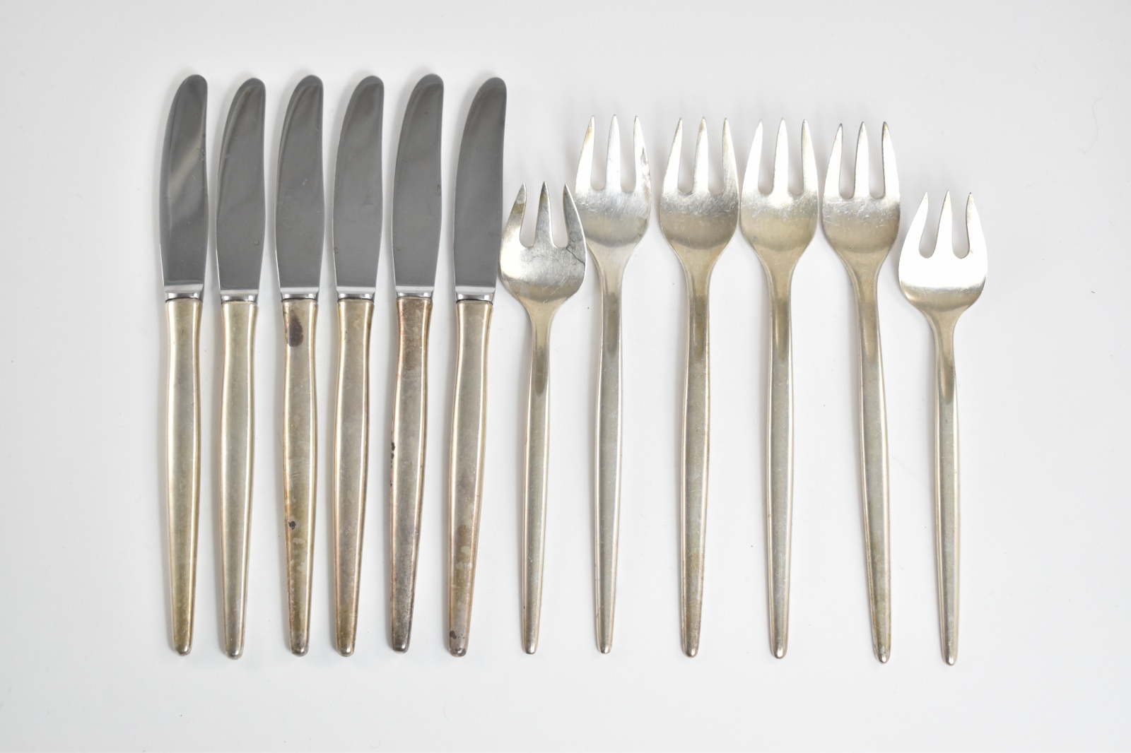 Sterling Silver A Michelsen Tulip Flatware Partial Fork & Knife Set