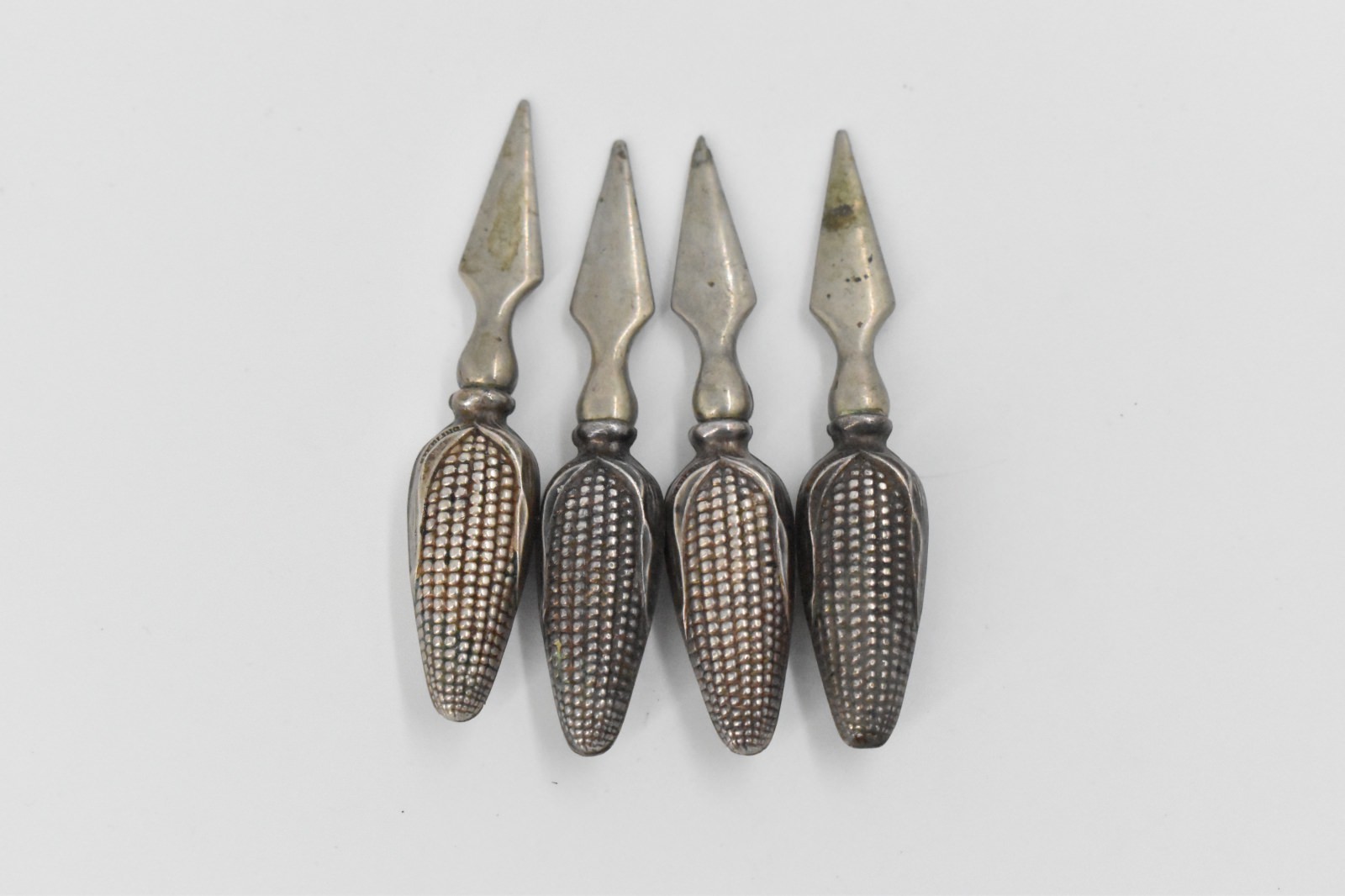 Sterling Silver Antique Sterling Corn Cob Holders Spikes (4 pcs)