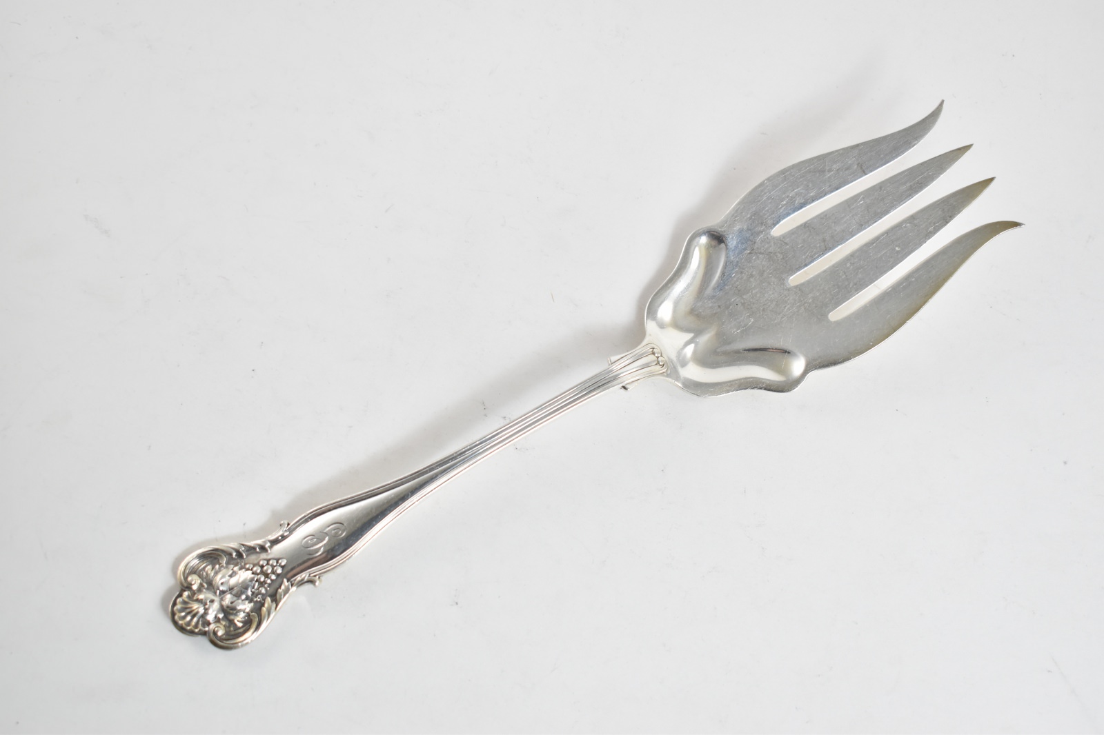 Sterling Silver Bailey Banks & Biddle G Monogram Serving Fork 9.75"