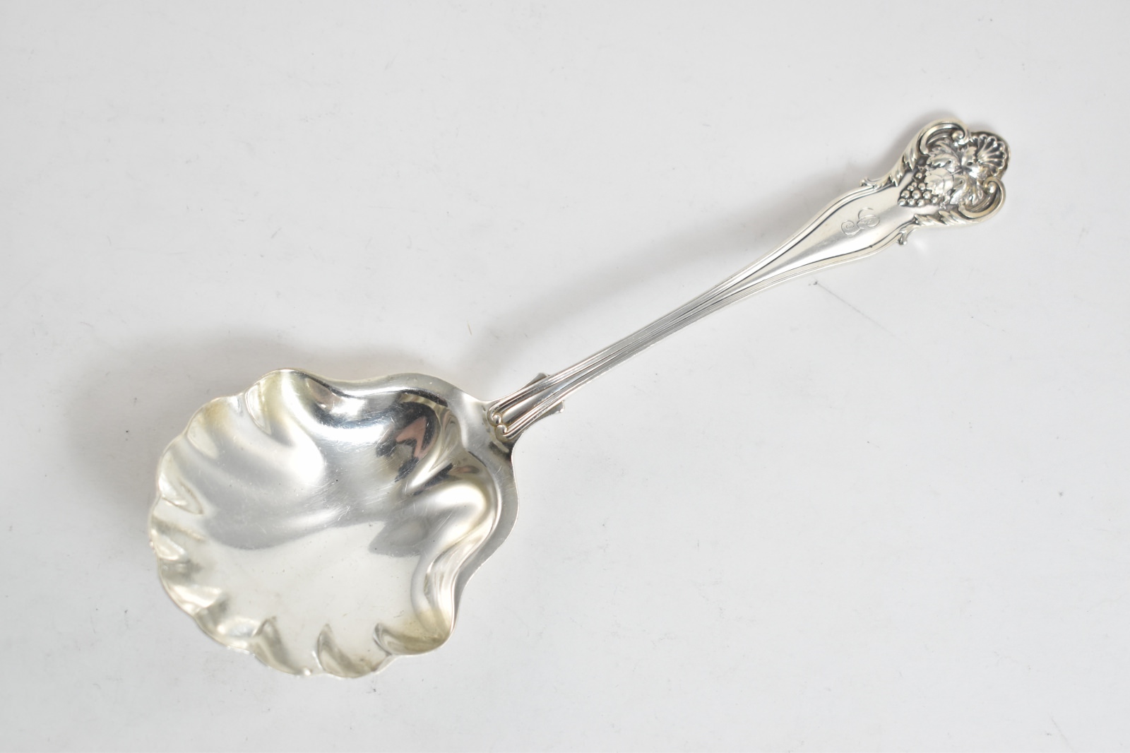 Sterling Silver Bailey Banks & Biddle G Monogram Serving Spoon 8.75"