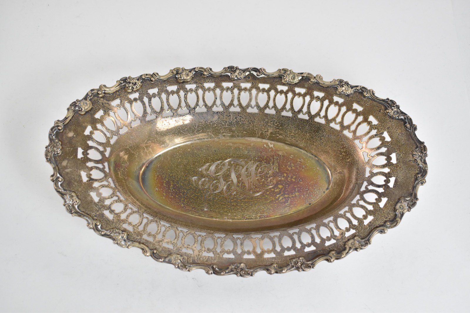 Sterling Silver Bailey Banks & Biddle Pierced Oval Serving Basket Bowl