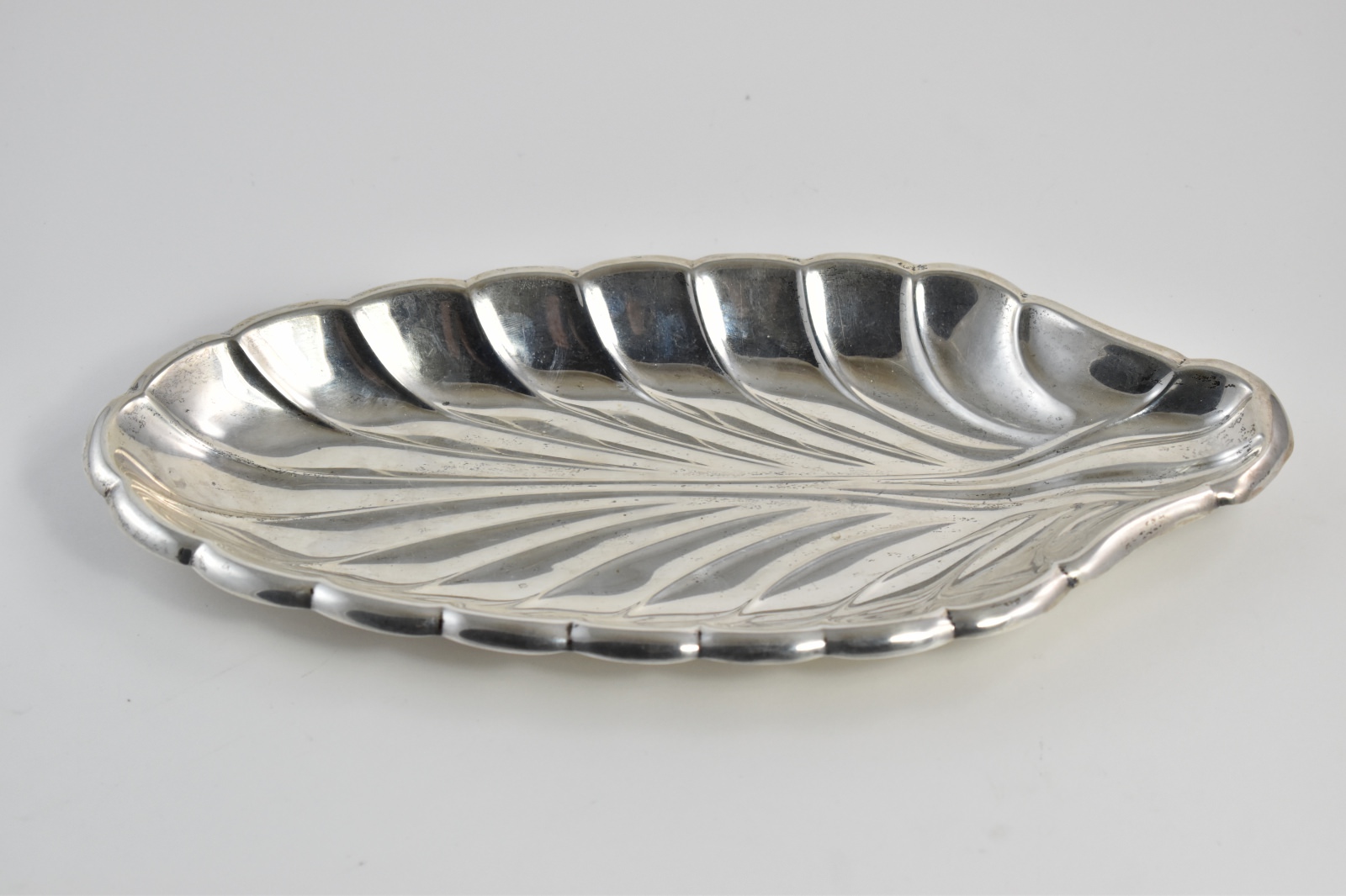 Sterling Silver Cartier American Silver Oblong Leaf Form Dish