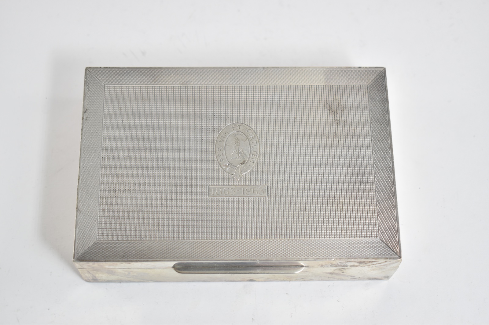 Sterling Silver Centennial Yule Family Crest Wood Lined Box