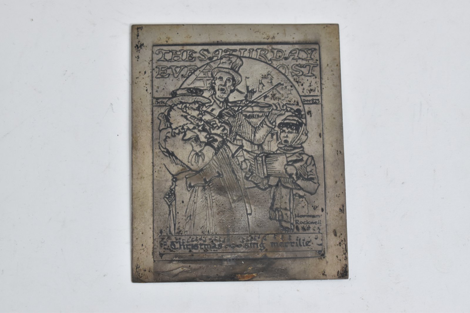 Sterling Silver Christmas Card Rockwell Saturday Evening Post
