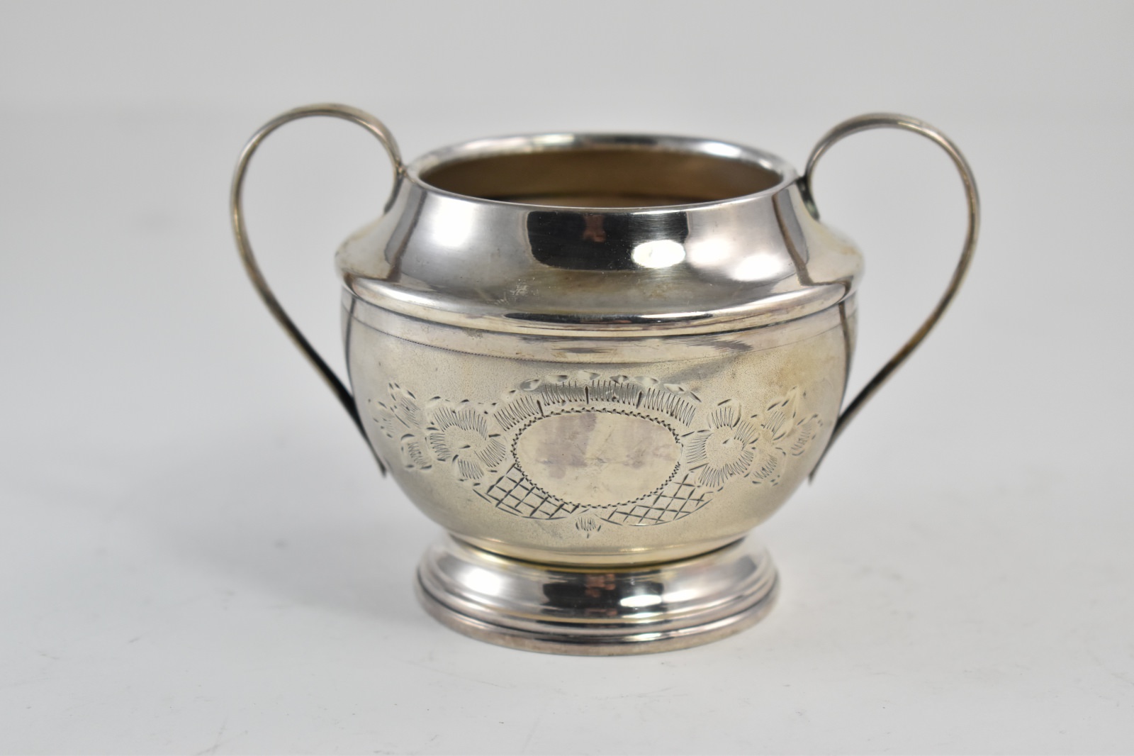 Sterling Silver Egyptian Silver Floral Engraved Sugar